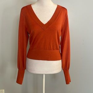 [INTERMIX] Orange/Golden Knit Blouse - Size Medium